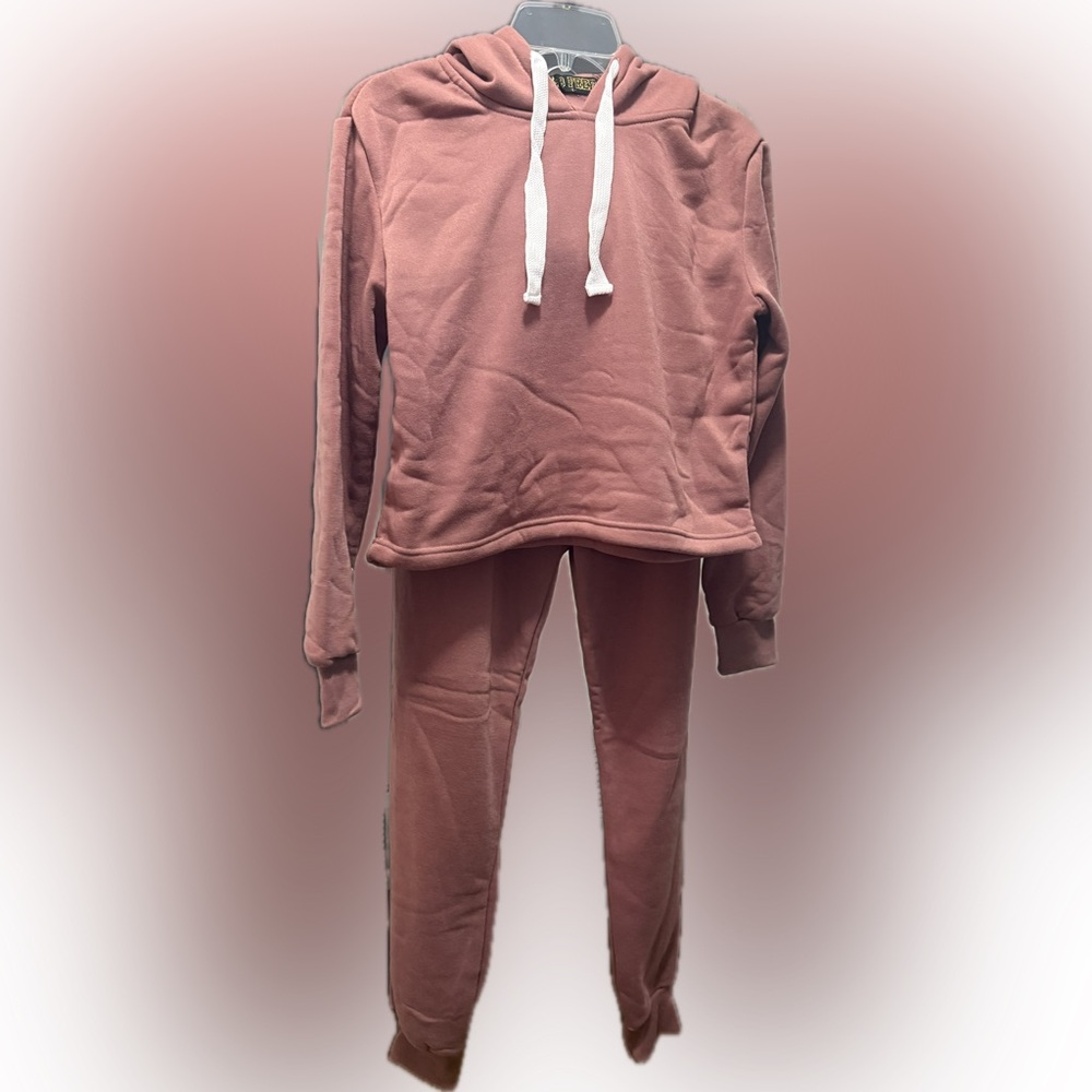 B Free Fleece Hoodie-Crop Top Sweat Suit